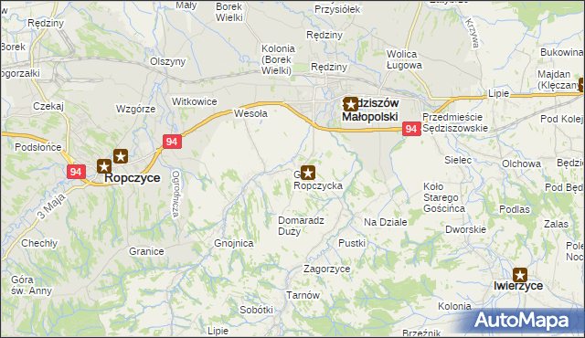 mapa Góra Ropczycka, Góra Ropczycka na mapie Targeo