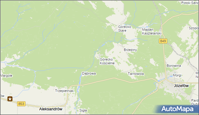 mapa Górecko Kościelne, Górecko Kościelne na mapie Targeo