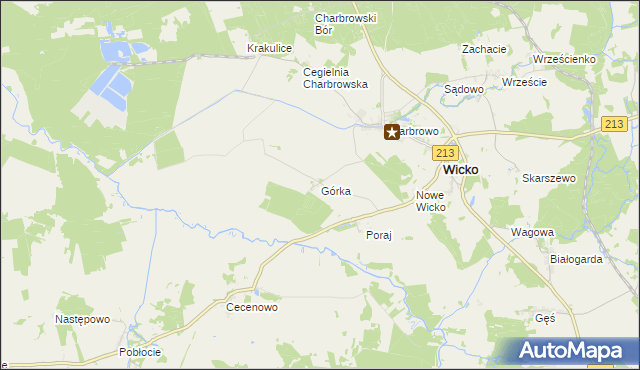 mapa Górka gmina Wicko, Górka gmina Wicko na mapie Targeo