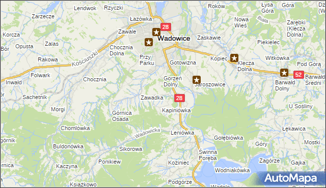 mapa Gorzeń Górny, Gorzeń Górny na mapie Targeo