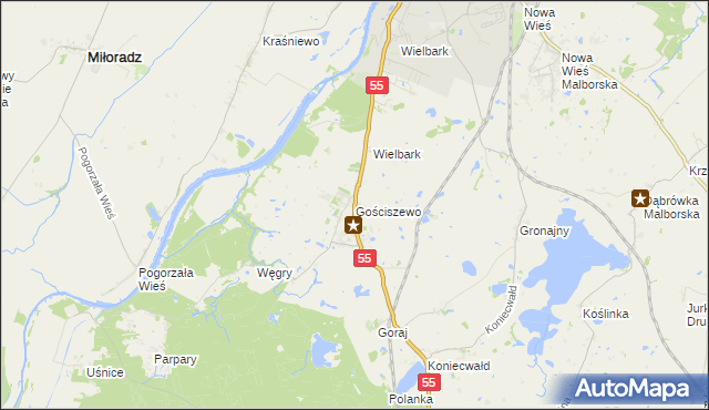 mapa Gościszewo, Gościszewo na mapie Targeo