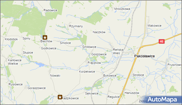 mapa Goszowice, Goszowice na mapie Targeo