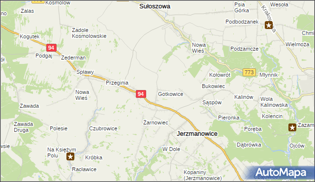mapa Gotkowice, Gotkowice na mapie Targeo