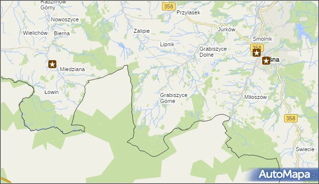 mapa Grabiszyce Górne, Grabiszyce Górne na mapie Targeo