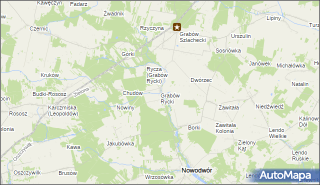 mapa Grabów Rycki, Grabów Rycki na mapie Targeo
