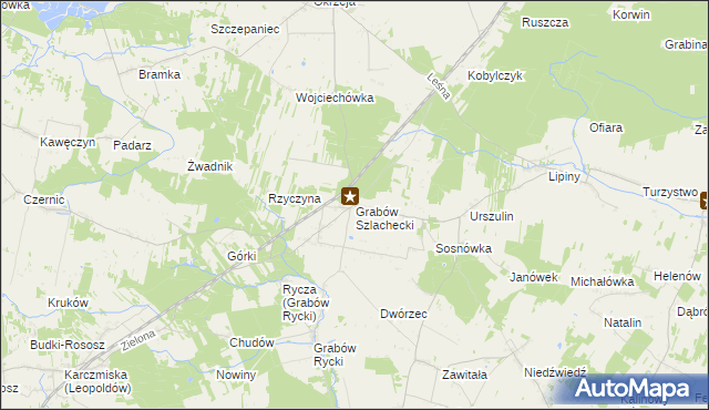 mapa Grabów Szlachecki, Grabów Szlachecki na mapie Targeo