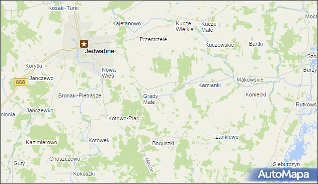 mapa Grądy Wielkie, Grądy Wielkie na mapie Targeo