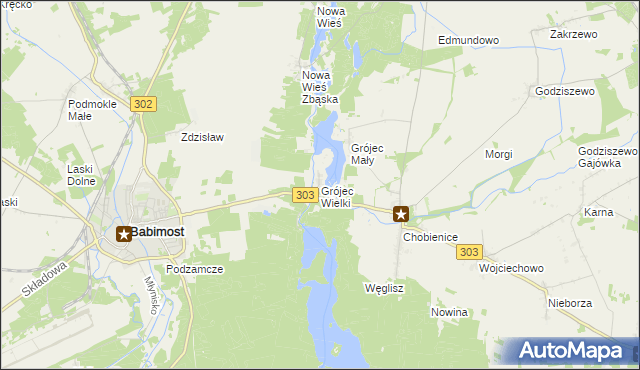 mapa Grójec Wielki gmina Siedlec, Grójec Wielki gmina Siedlec na mapie Targeo