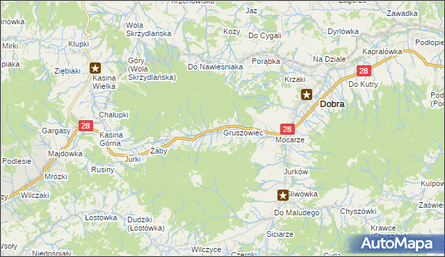 mapa Gruszowiec, Gruszowiec na mapie Targeo