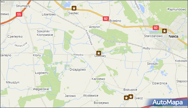 mapa Gułtowy, Gułtowy na mapie Targeo