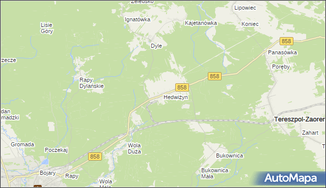 mapa Hedwiżyn, Hedwiżyn na mapie Targeo