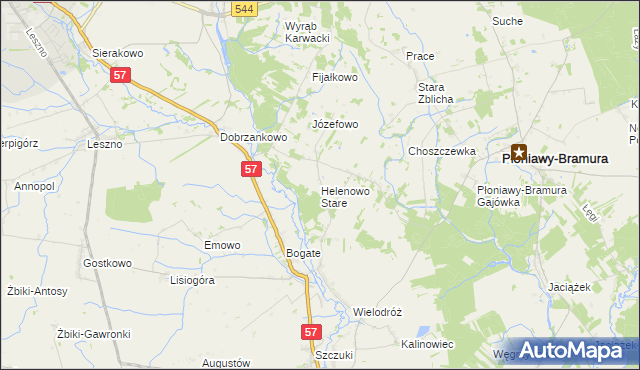 mapa Helenowo Stare, Helenowo Stare na mapie Targeo