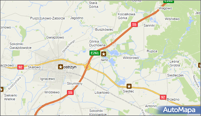 mapa Iwno gmina Kostrzyn, Iwno gmina Kostrzyn na mapie Targeo