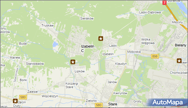 mapa Izabelin B, Izabelin B na mapie Targeo