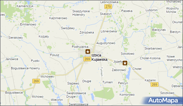 mapa Izbica Kujawska, Izbica Kujawska na mapie Targeo