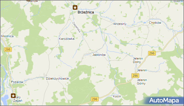 mapa Jabłonów gmina Brzeźnica, Jabłonów gmina Brzeźnica na mapie Targeo