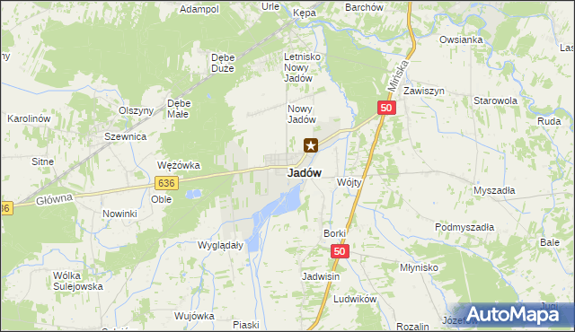 mapa Jadów, Jadów na mapie Targeo