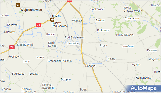 mapa Jakubowice gmina Ożarów, Jakubowice gmina Ożarów na mapie Targeo