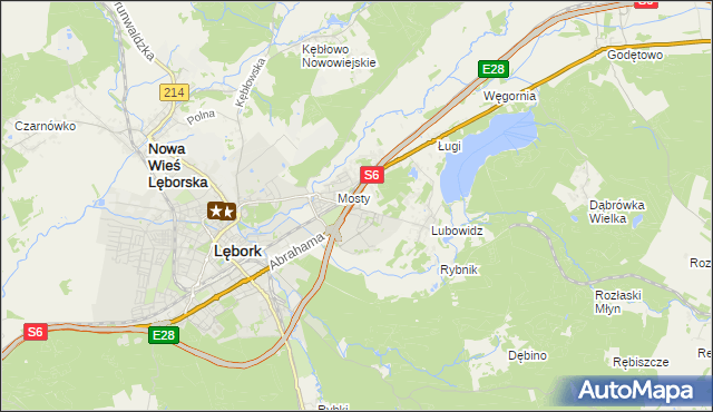 mapa Jamy gmina Nowa Wieś Lęborska, Jamy gmina Nowa Wieś Lęborska na mapie Targeo