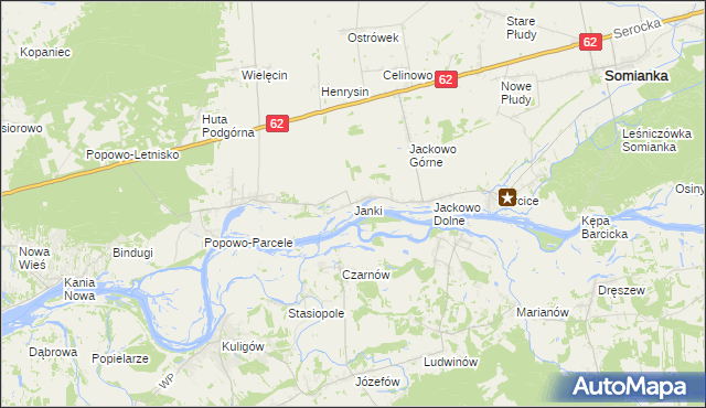 mapa Janki gmina Somianka, Janki gmina Somianka na mapie Targeo