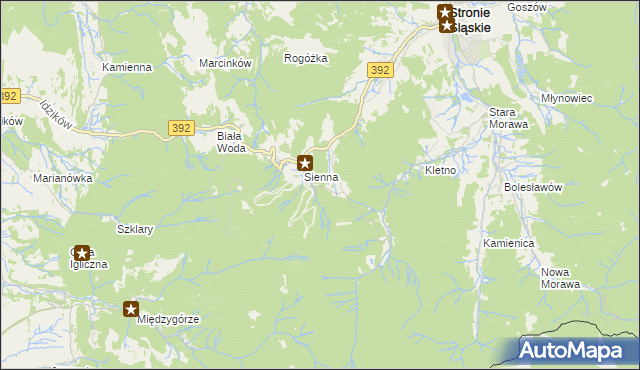 mapa Janowa Góra, Janowa Góra na mapie Targeo