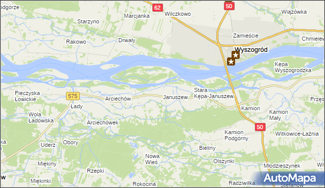 mapa Januszew, Januszew na mapie Targeo