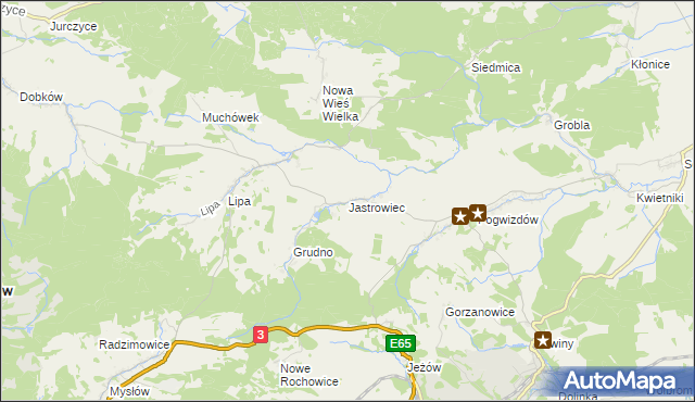 mapa Jastrowiec, Jastrowiec na mapie Targeo