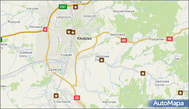 mapa Jaszkowa Dolna, Jaszkowa Dolna na mapie Targeo