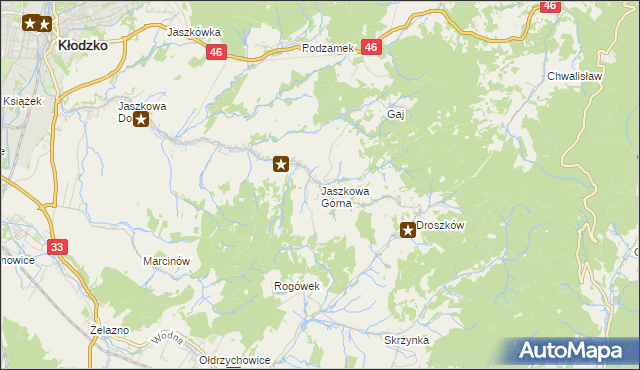 mapa Jaszkowa Górna, Jaszkowa Górna na mapie Targeo