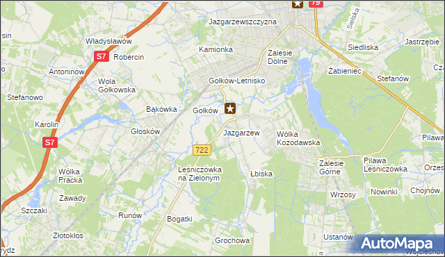 mapa Jazgarzew, Jazgarzew na mapie Targeo