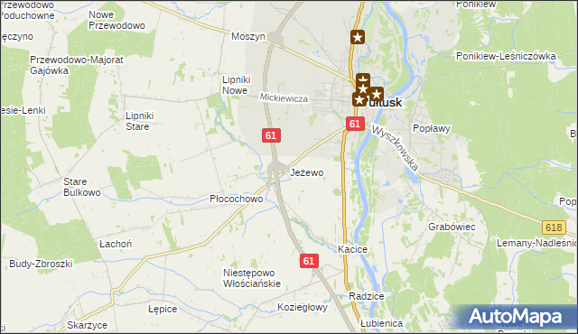 mapa Jeżewo gmina Pułtusk, Jeżewo gmina Pułtusk na mapie Targeo