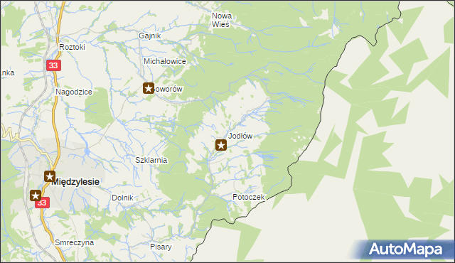 mapa Jodłów gmina Międzylesie, Jodłów gmina Międzylesie na mapie Targeo