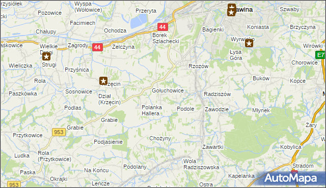 mapa Jurczyce, Jurczyce na mapie Targeo