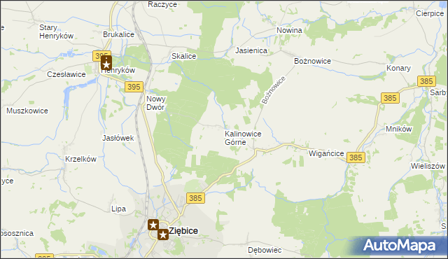 mapa Kalinowice Górne, Kalinowice Górne na mapie Targeo