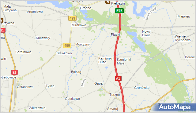 mapa Kamionki Duże, Kamionki Duże na mapie Targeo