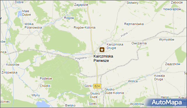 mapa Karczmiska Pierwsze, Karczmiska Pierwsze na mapie Targeo