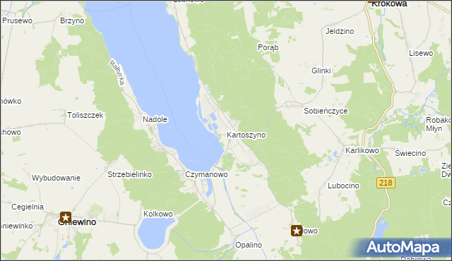 mapa Kartoszyno, Kartoszyno na mapie Targeo