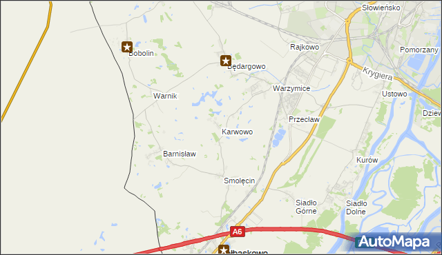 mapa Karwowo gmina Kołbaskowo, Karwowo gmina Kołbaskowo na mapie Targeo