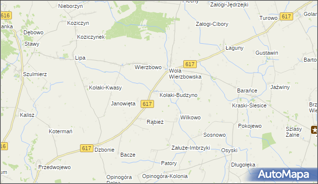 mapa Kołaki-Budzyno, Kołaki-Budzyno na mapie Targeo