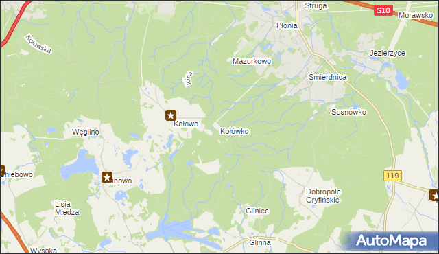 mapa Kołówko, Kołówko na mapie Targeo