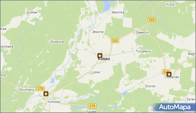 mapa Kolsko, Kolsko na mapie Targeo
