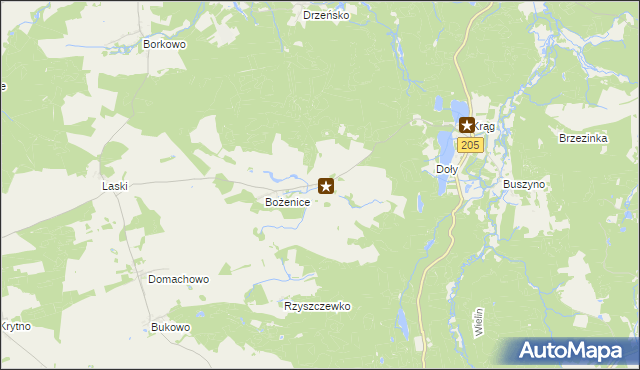 mapa Komorowo gmina Polanów, Komorowo gmina Polanów na mapie Targeo