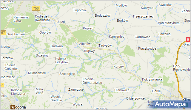 mapa Konary-Kolonia, Konary-Kolonia na mapie Targeo