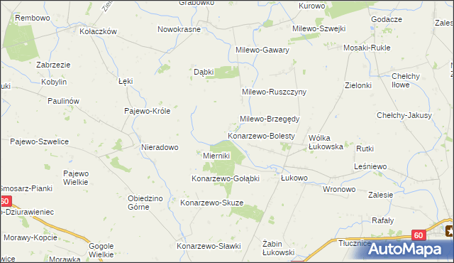 mapa Konarzewo-Bolesty, Konarzewo-Bolesty na mapie Targeo
