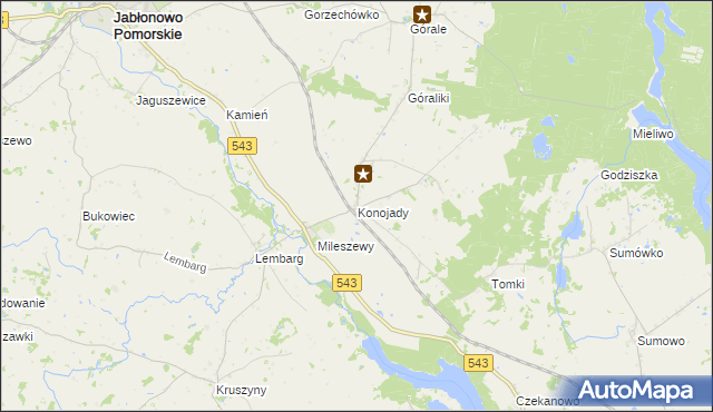 mapa Konojady, Konojady na mapie Targeo