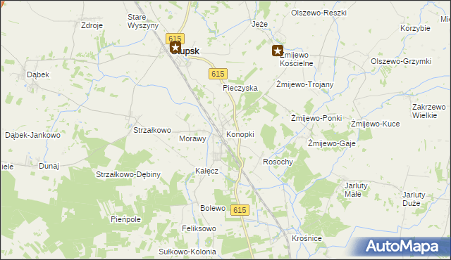 mapa Konopki gmina Stupsk, Konopki gmina Stupsk na mapie Targeo
