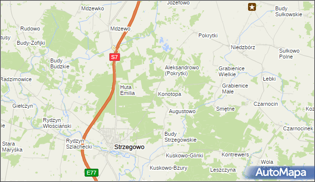 mapa Konotopa gmina Strzegowo, Konotopa gmina Strzegowo na mapie Targeo