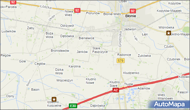 mapa Konstantów gmina Błonie, Konstantów gmina Błonie na mapie Targeo