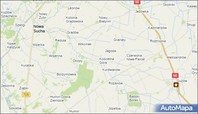 mapa Kościelna Góra, Kościelna Góra na mapie Targeo