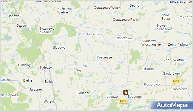 mapa Kościesze, Kościesze na mapie Targeo